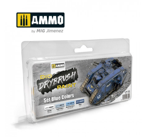 Ammo® Set Dio Drybrush Paint bleu A.MIG-7303