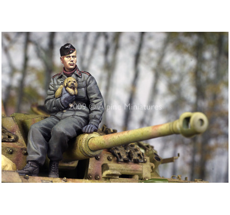 Alpine Miniatures® 35088 figurine équipier de Panzer allemand avec chiot 1:35