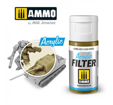 Ammo® Filtre acrylique Khaki Green référence A.MIG-0812