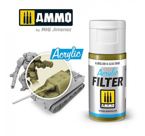 Ammo® Filtre acrylique Olive Drab référence A.MIG-0814