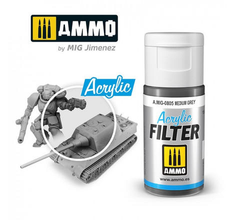 Ammo® Filtre acrylique Medium Grey référence A.MIG-0805