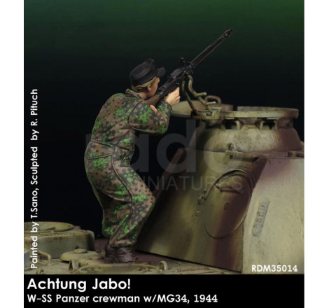 Rado Miniatures® Figurine Achtung Jabo ! Panzer W-SS Crewman MG34 1943-1945 1:35 référence RDM35014