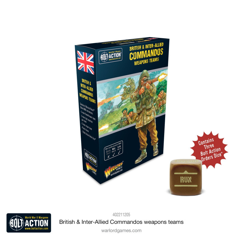 Warlord Games® Resin Plus™ Bolt Action British & Inter-allied Commandos weapons teams 1:56