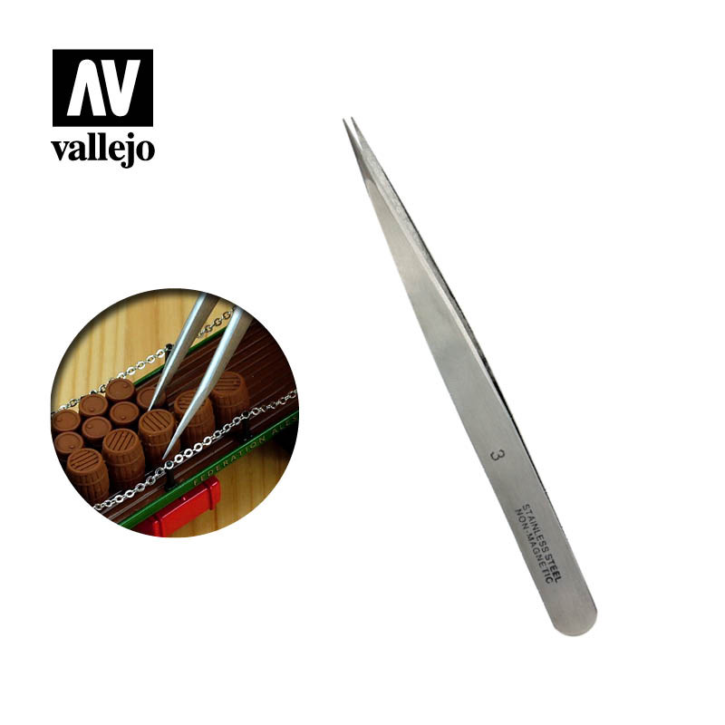 Vallejo® Pince fine et droite pour modélisme référence T12003