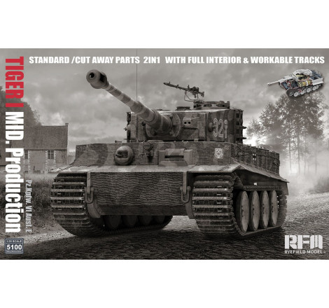 RFM® Maquette militaire char Tiger I (milieu de production) + intérieur 1:35 référence 5100
