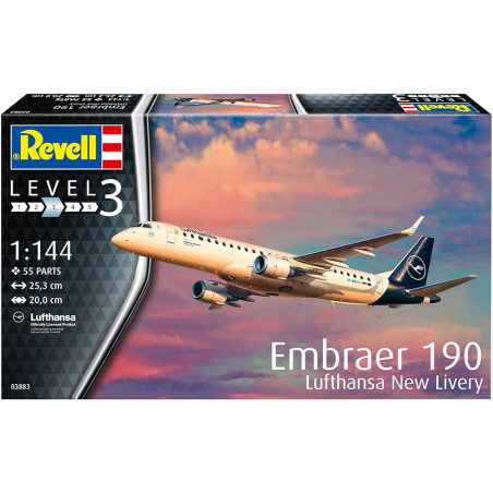 Revell® Maquette avion de ligne Embraer 190 Lufthansa New Livery 1:144 référence 03883