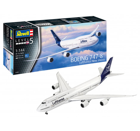 Revell® Maquette avion de ligne Boeing 747-8 (Lufthansa New Livery) 1:144 référence 03891