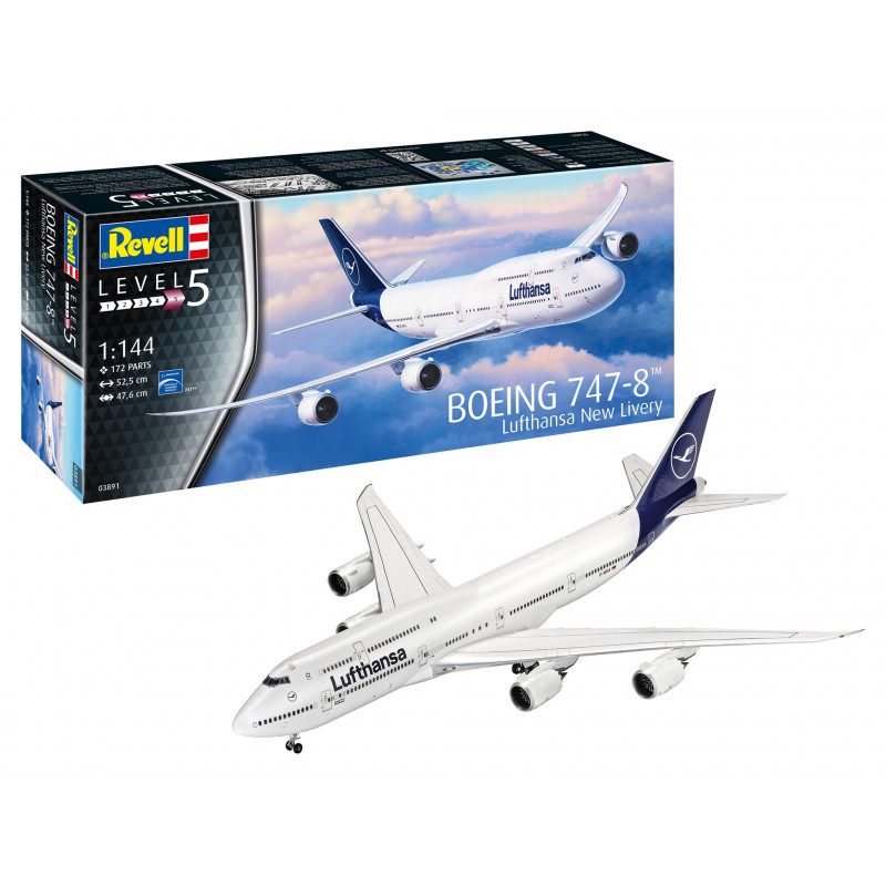 Revell® Maquette avion de ligne Boeing 747-8 (Lufthansa New Livery) 1:144 référence 03891