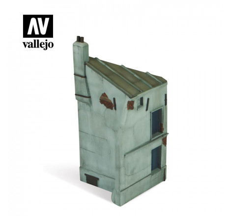Base de diorama Vallejo coin de maison française 1/35. Au petit bunker