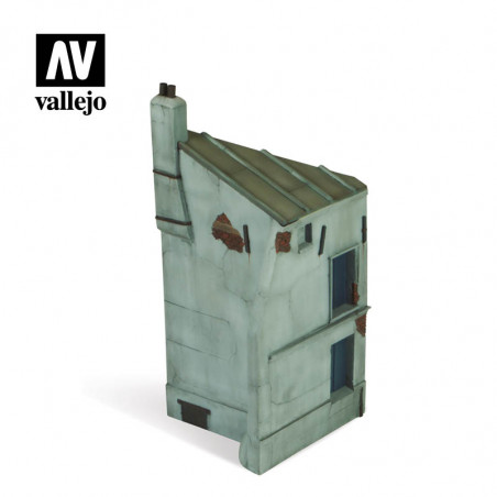 Base de diorama Vallejo coin de maison française 1/35. Au petit bunker