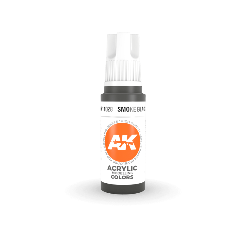 AK® Peinture acrylique (3G) noir fumée (smoke black) 17 ml AK11028