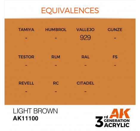 équivalence peinture light brown AK11100