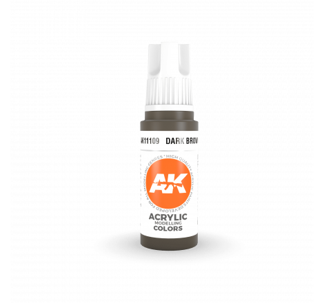 AK® Peinture acrylique (3G) marron foncé (dark brown) 17 ml AK11109