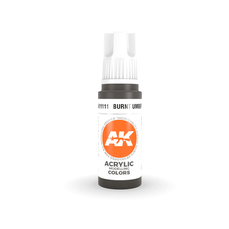 AK® Peinture acrylique (3G) terre d'ombre brûlée (burnt umber) 17 ml AK11111