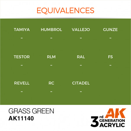 équivalence peinture grass green AK11140