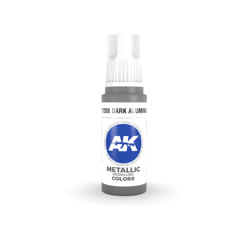 AK® Peinture acrylique (3G) aluminium foncé (dark aluminium) 17 ml AK11208