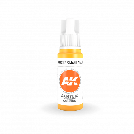 AK® Peinture acrylique (3G) jaune transparent (clear yellow) 17 ml
