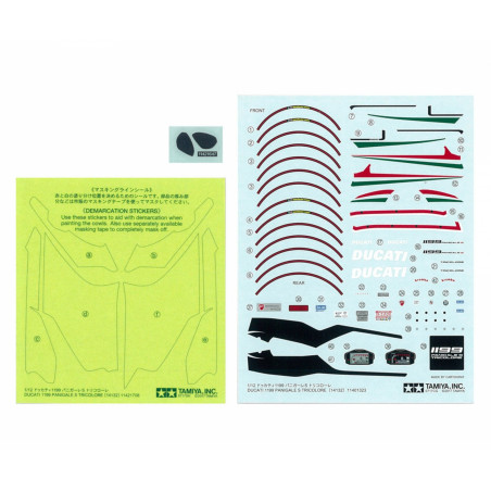 Maquette Tamiya Moto Ducati 1199 Panigale S Tricolore 1/12 avec décalcomanies inclus.