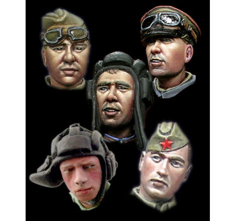 Alpine Miniatures® H013 set de 5 têtes soldats soviétiques WW2 (n°1) 1:35