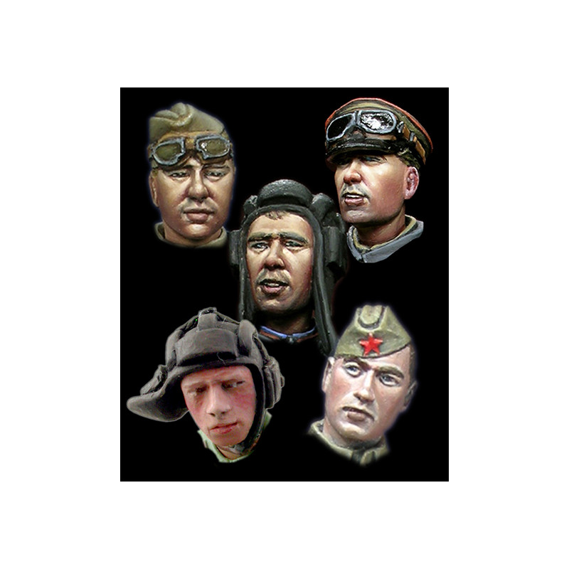 Alpine Miniatures® H013 set de 5 têtes soldats soviétiques WW2 (n°1) 1:35