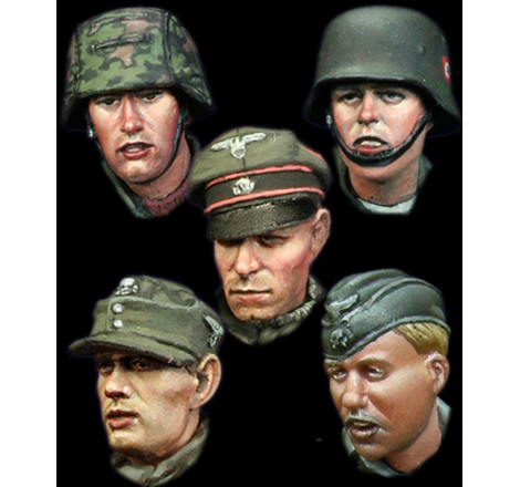 Alpine Miniatures® H011 set de 5 têtes soldats allemands Waffen-SS WW2 (n°3) 1:35