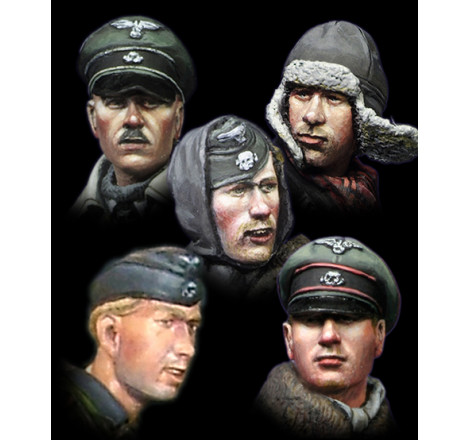 Alpine Miniatures® H010 set de 5 têtes soldats allemands Waffen-SS WW2 (n°2) 1:35