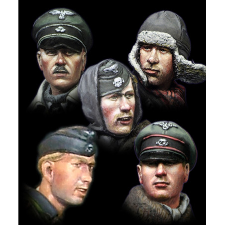 Alpine Miniatures® H010 set de 5 têtes soldats allemands Waffen-SS WW2 (n°2) 1:35