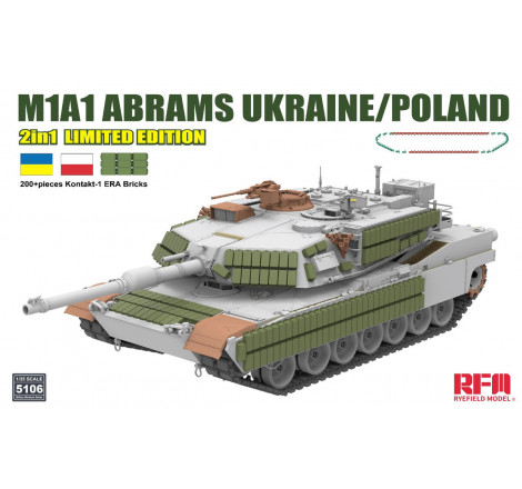 Ryefield Model® Maquette militaire char M1A1 Abrams (Ukraine/Pologne) 2en1 édition limité 1:35 référence 5106