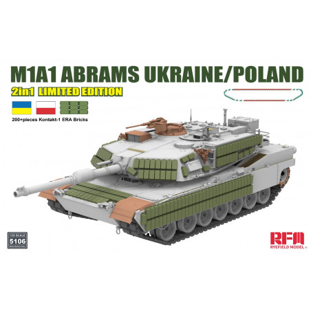 Ryefield Model® Maquette militaire char M1A1 Abrams (Ukraine/Pologne) 2en1 édition limité 1:35 référence 5106