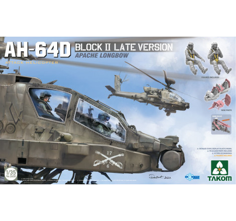 Takom® Maquette hélicoptère Apache AH-64D (Block II version tardive) 1:35 référence 2608