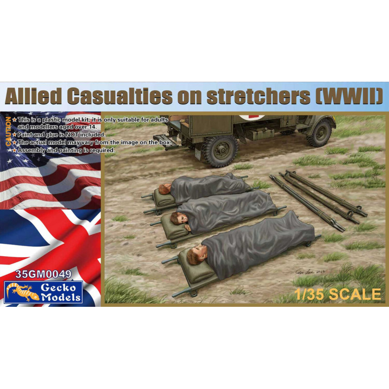 Gecko Models® Set de figurines soldats alliés sur civières 1:35 référence 35GM0049