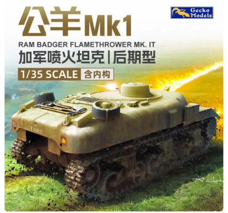 Gecko Models® Maquette militaire char RAM Badger Flamethrower Mk. II (production tardive) 1:35 référence 35GM0086