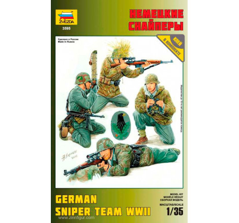 Zvezda® Set de 4 tireurs d'élites allemands époque seconde guerre mondiale 1:35