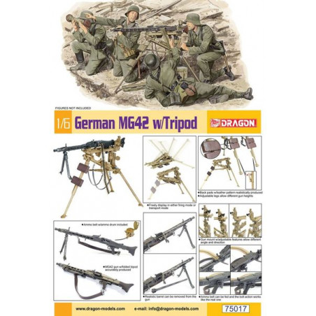 Dragon® Maquette de mitrailleuse allemande MG42 sur pied (tripod) 1:6