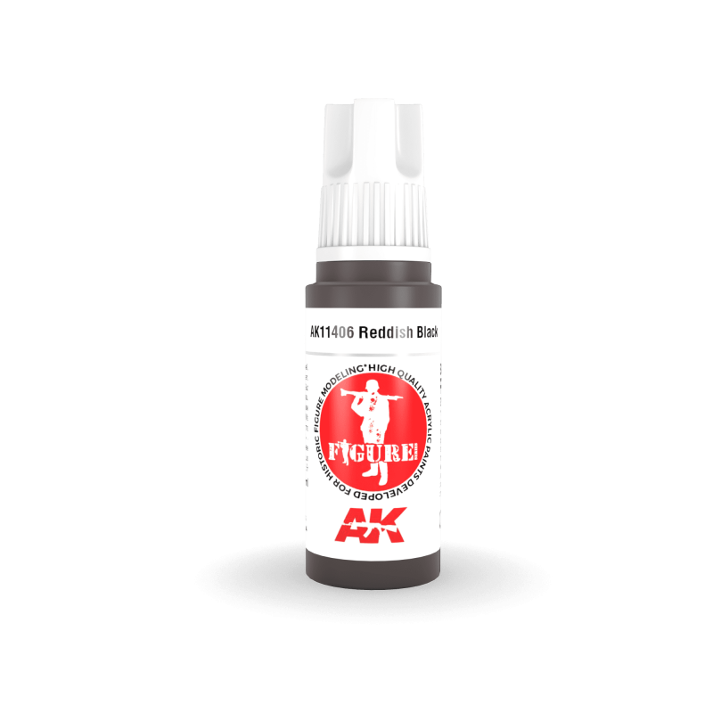 AK® Peinture acrylique (3G) noir rougeâtre Figure Series 17 ml AK11406