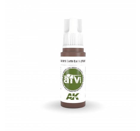 AK® Peinture acrylique (3G) n°8 rouge terre (FS30117) AFV Series 17 ml AK11338