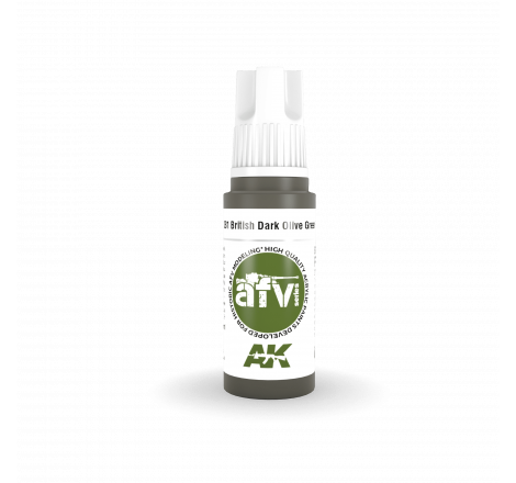 AK® Peinture acrylique (3G) peinture Vert olive foncé Britannique PFI AFV Series 17 ml AK11381