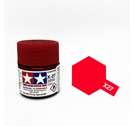Tamiya® Peinture acrylique X-27 Rouge transparent (clear) 10ml 81527