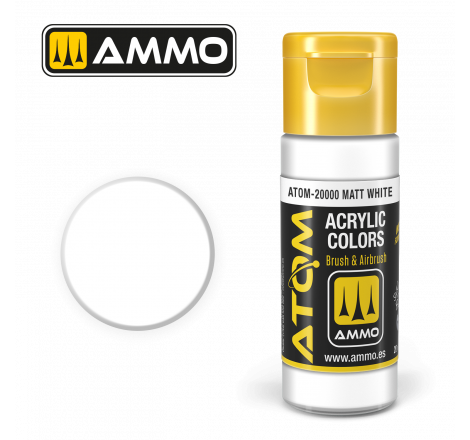 Ammo® Peinture acrylique ATOM blanc mat référence ATOM-20000