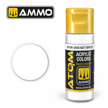 Ammo® Peinture acrylique ATOM blanc mat référence ATOM-20000