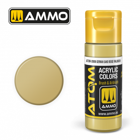 Ammo® Peinture acrylique ATOM German Sand Beige RAL8031 référence ATOM-20006