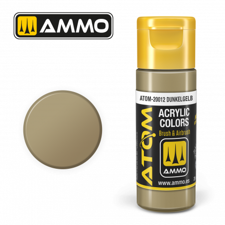Ammo® Peinture acrylique ATOM Dunkelgelb référence ATOM-20012