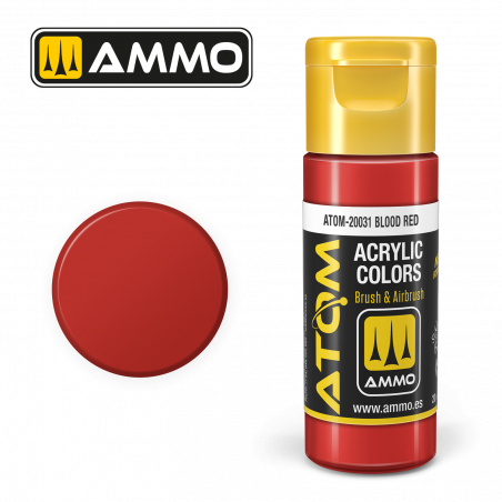 Ammo® Peinture acrylique ATOM Blood Red réféernce ATOM-20031