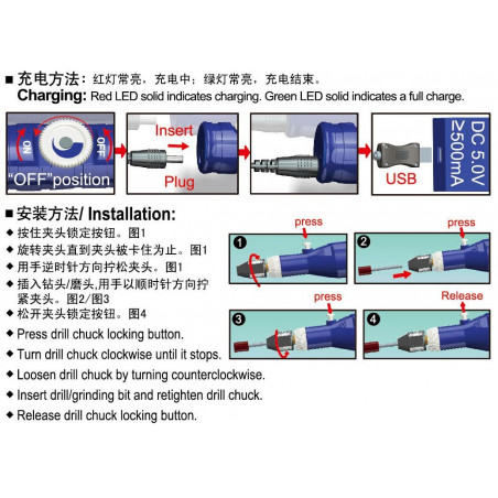 Master Tools® Perceuse sans fil Batterie Li-po