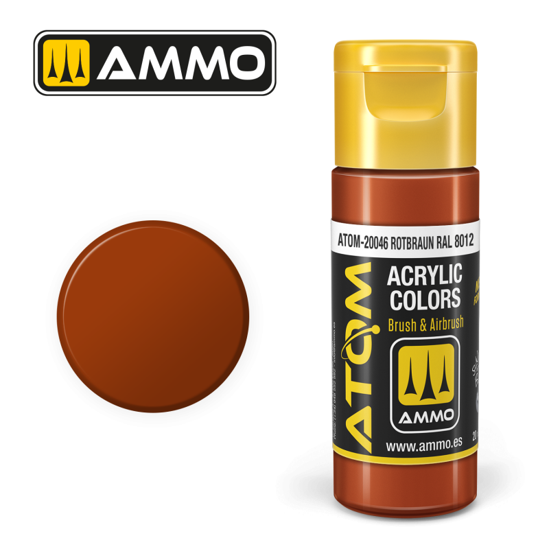 Ammo® Peinture acrylique ATOM Rotbraun RAL 8012 référence ATOM-20046