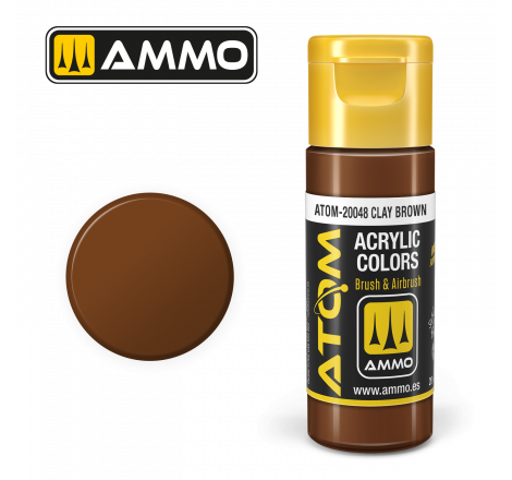 Ammo® Peinture acrylique ATOM Clay Brown référence ATOM-20048.