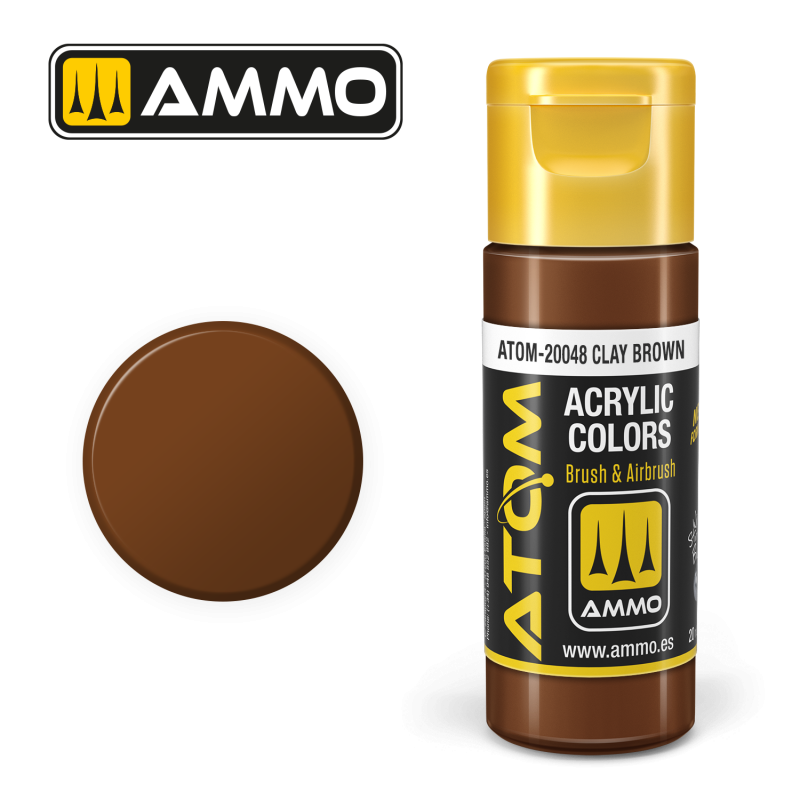 Ammo® Peinture acrylique ATOM Clay Brown référence ATOM-20048.