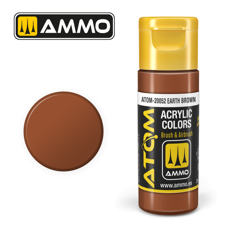 Ammo® Peinture acrylique ATOM Earth Brown référence ATOM-20052.
