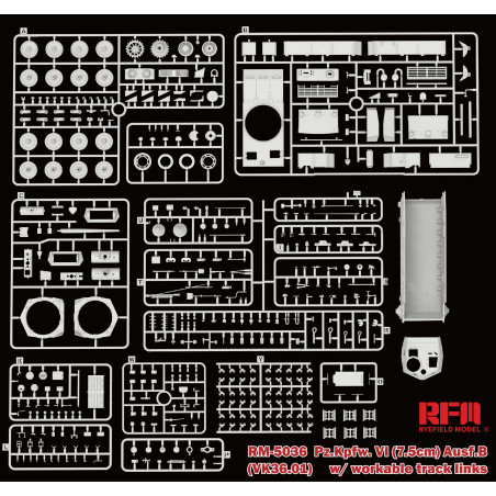 Ryefield Model® Maquette militaire char Pz.Kpfw.VI (7.5cm) Ausf.B (vk36.01) 1:35