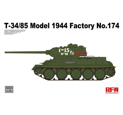 Ryefield Model® Maquette militaire char Soviétique T-34/85 (1944) Factory No.174 1:35 référence 5079